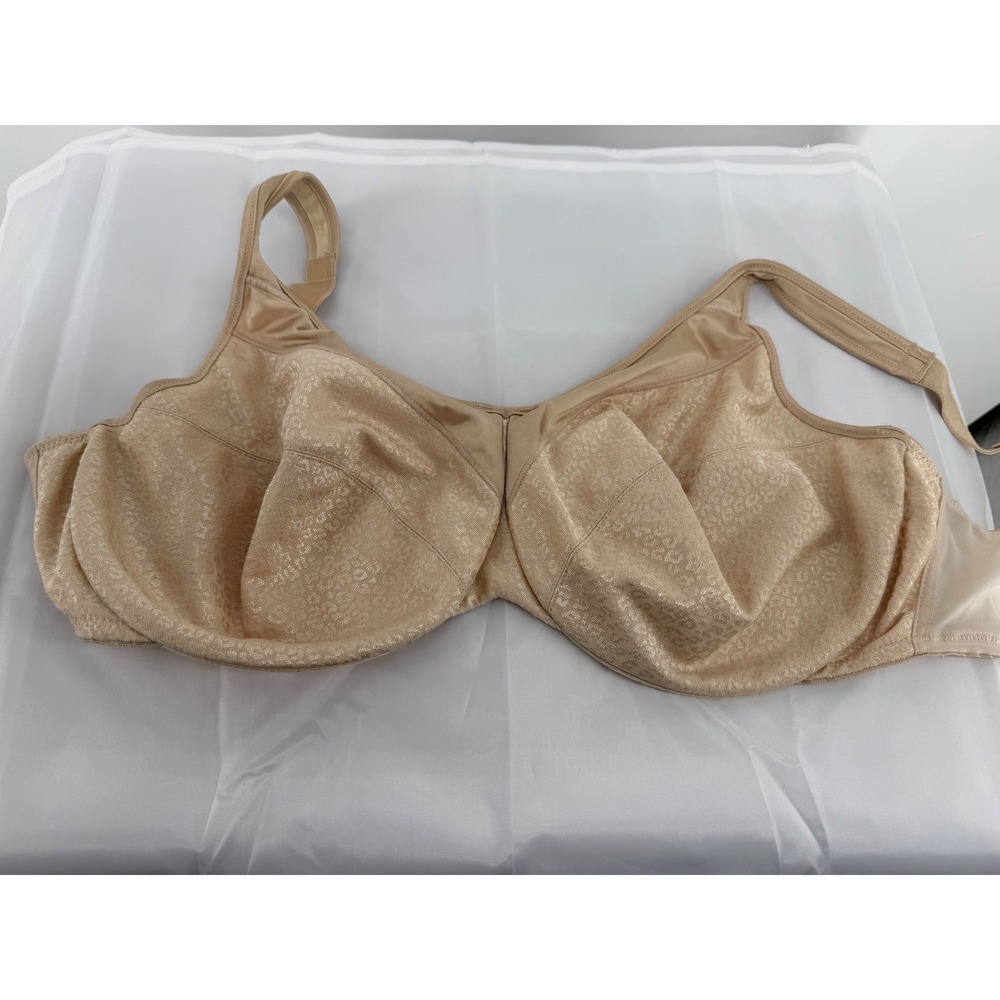 Bali Satin Tracings Underwire Minimizer Bra Tan Leopard Print 3562 40DD
